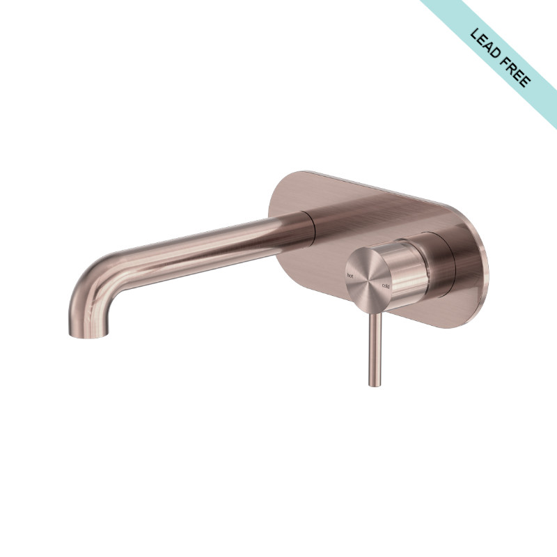 Nero Zen SS316L Wall Basin Mixer 185mm Spout BZ