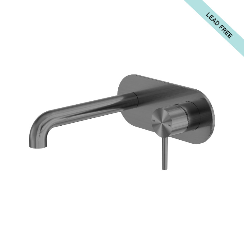 Nero Zen SS316L Wall Basin Mixer 230mm Spout GR
