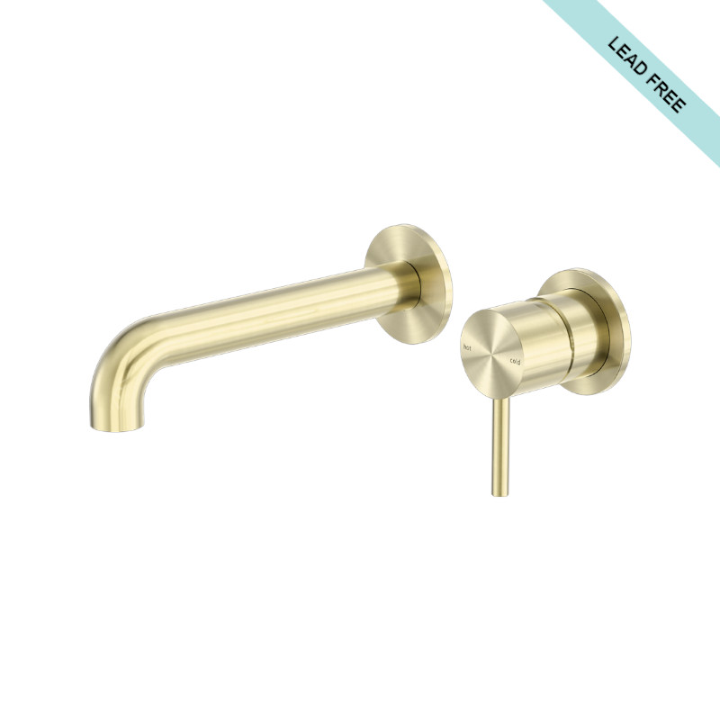 Nero Zen Wall Basin Mixer Separate Back Plate 185mm Spout BG