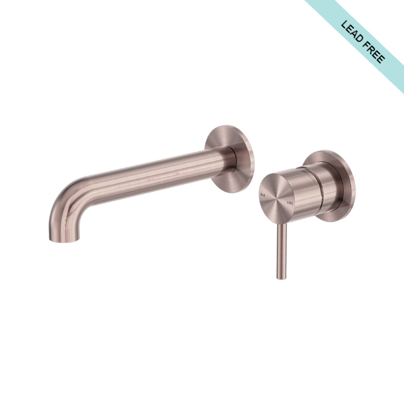 Nero Zen Wall Basin Mixer Separate Back Plate 185mm Spout BZ