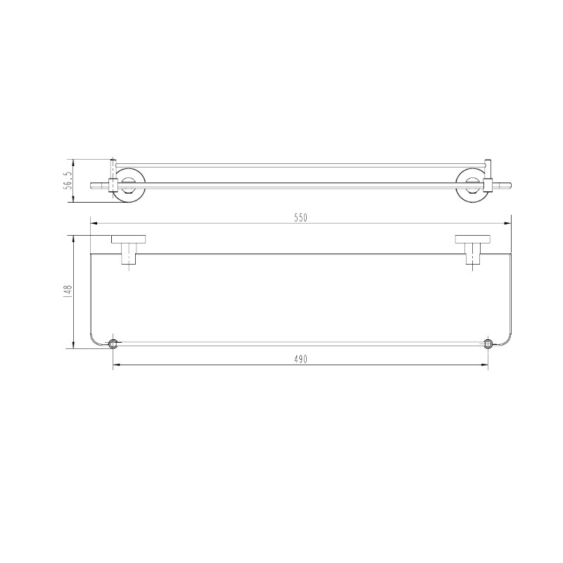 Modern National Eva Glass Shelf