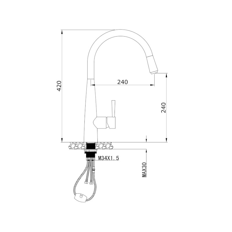 Modern National Kasper Pull-Out Kitchen Mixer spec