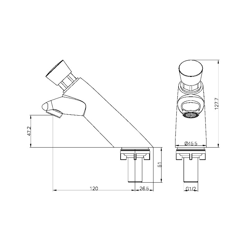Nero Lead-Free Push Button Pillar Tap specs
