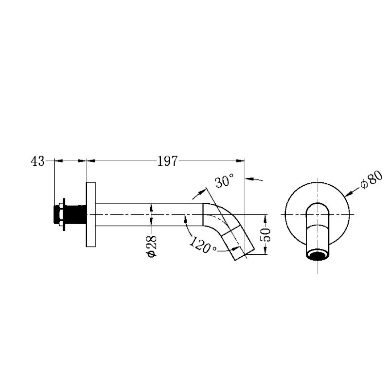Nero Mecca Wall Mount Sensor Tap 80mm Plate specs