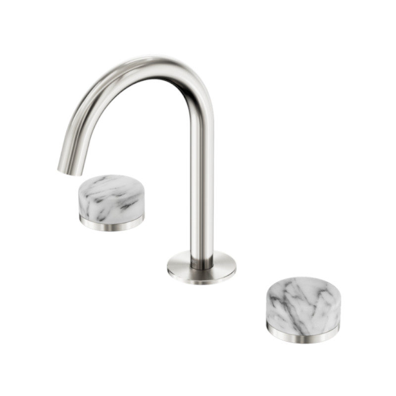 Nero Serenity Basin Set Arc Spout Arabescato Corchia Handle BN