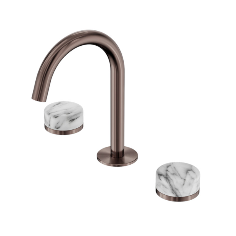 Nero Serenity Basin Set Arc Spout Arabescato Corchia Handle BZ