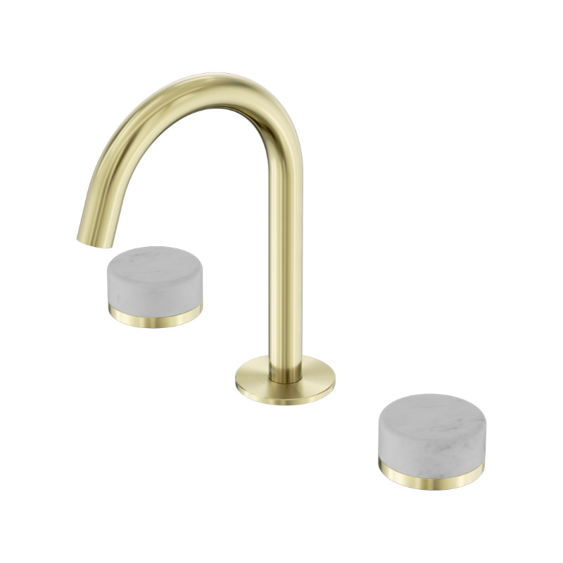 Nero Serenity Basin Set Arc Spout Carrara Handle Only BG