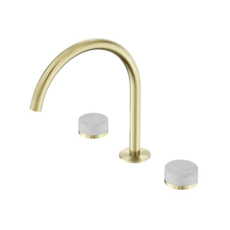 Nero Serenity Basin Set Arc Spout Carrara Handle BG