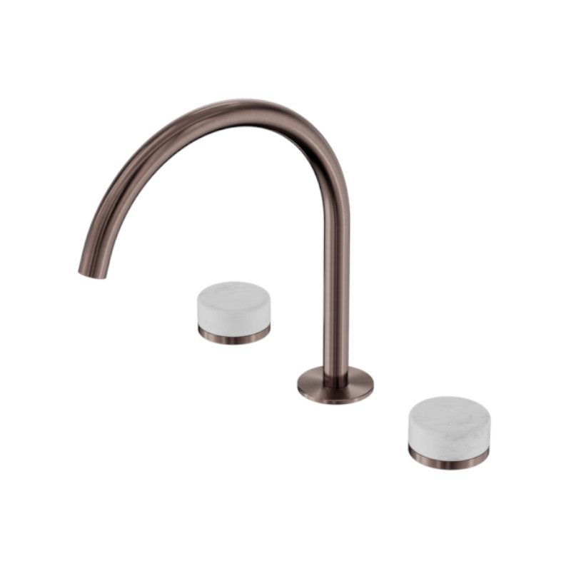 Nero Serenity Basin Set Arc Spout Carrara Handle BZ