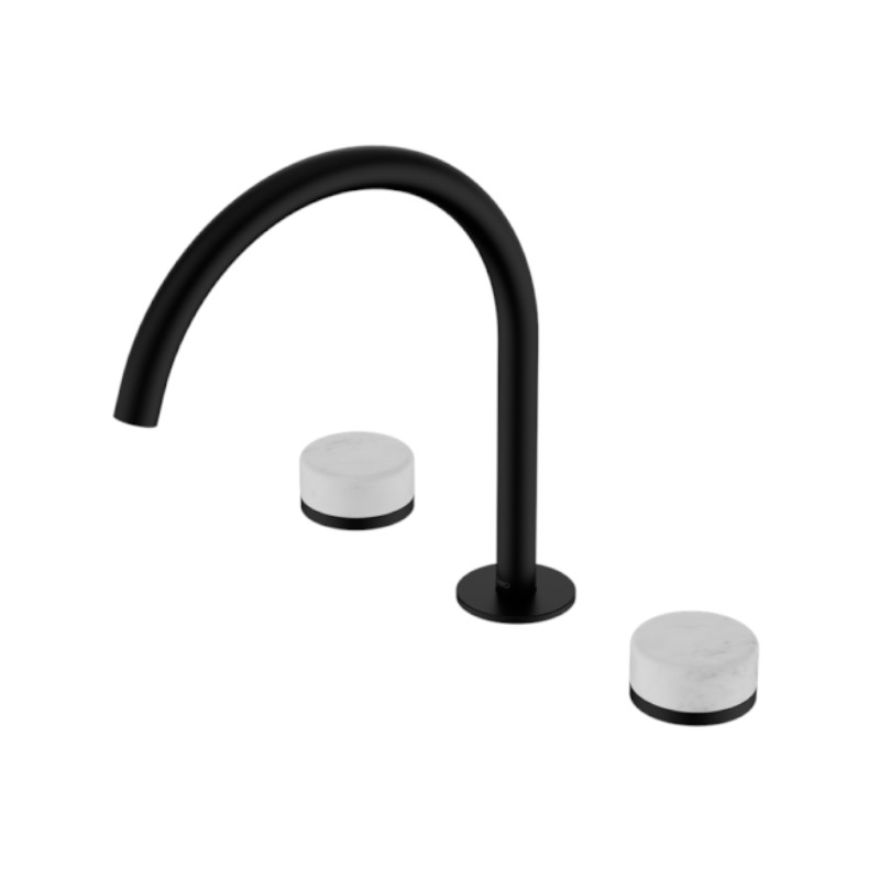 Nero Serenity Basin Set Arc Spout Carrara Handle MB