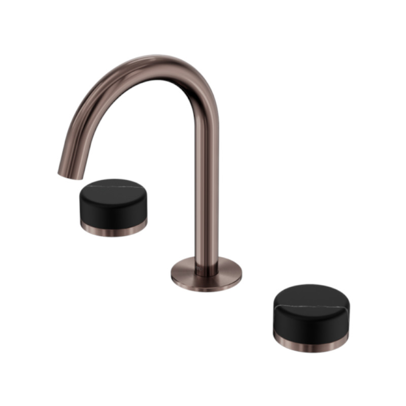 Nero Serenity Basin Set Arc Spout Marquina Black Handle BZ