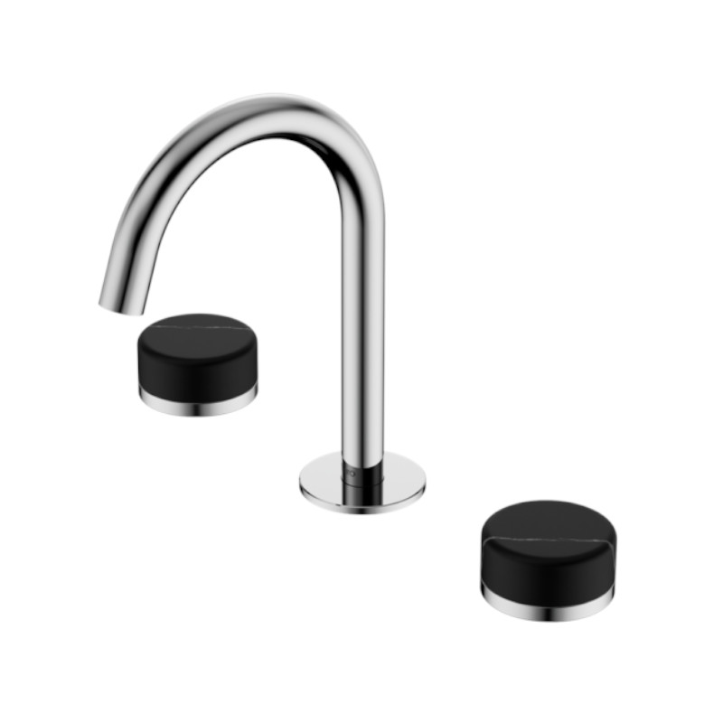 Nero Serenity Basin Set Arc Spout Marquina Black Handle CH