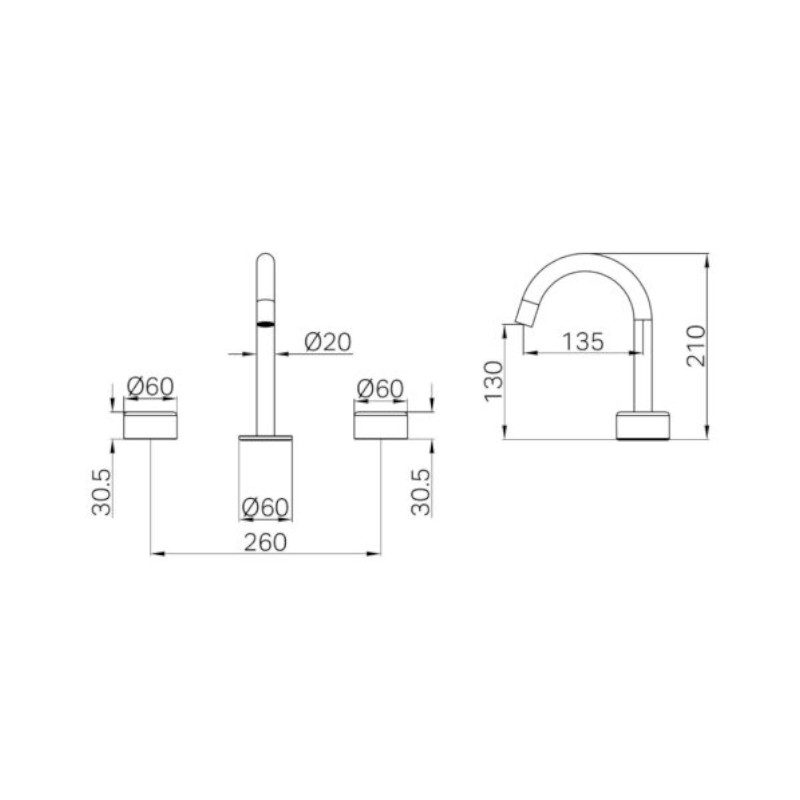 Nero Serenity Basin Set Arc Spout Metal Handle specs
