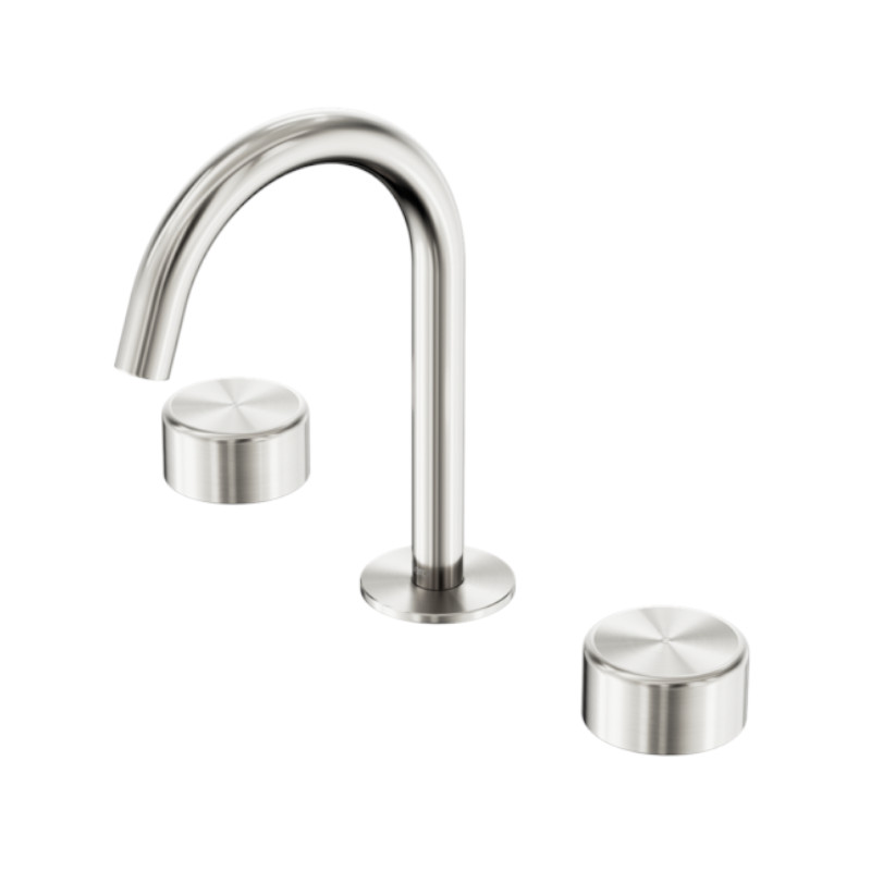 Nero Serenity Basin Set Arc Spout Metal Handle BN