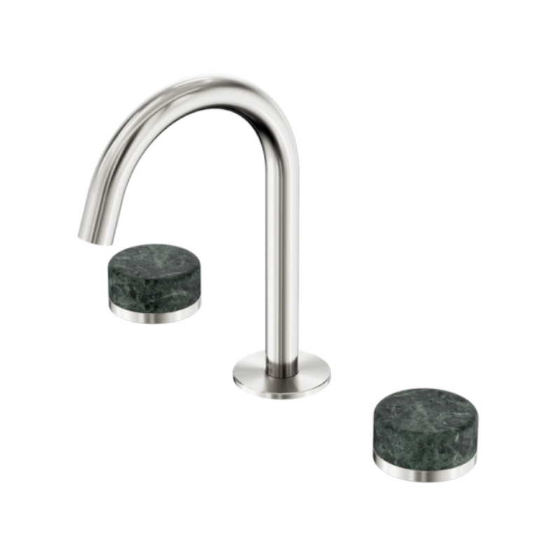 Nero Serenity Basin Set Arc Spout Verde Alpi Handle BN