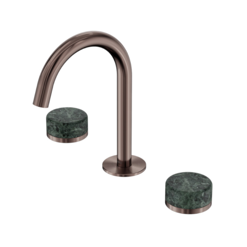 Nero Serenity Basin Set Arc Spout Verde Alpi Handle BZ