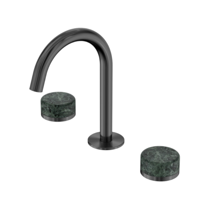 Nero Serenity Basin Set Arc Spout Verde Alpi Handle GM