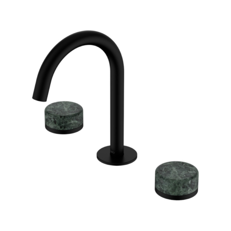 Nero Serenity Basin Set Arc Spout Verde Alpi Handle MB