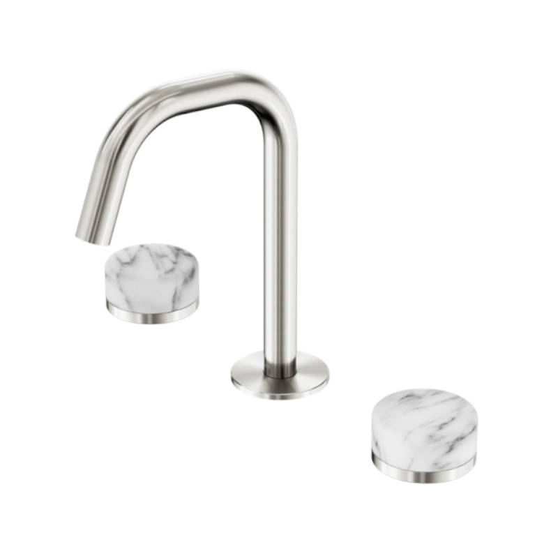 Nero Serenity Basin Set Edge Spout Arabescato Corchia Handle BN