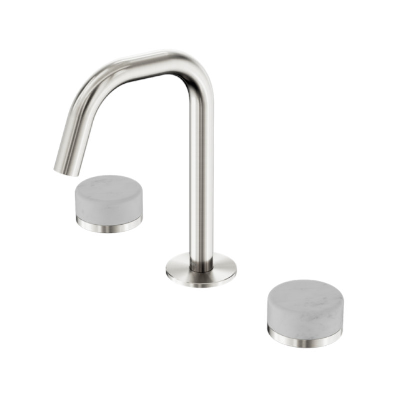 Nero Serenity Basin Set Edge Spout Carrara Handle BN