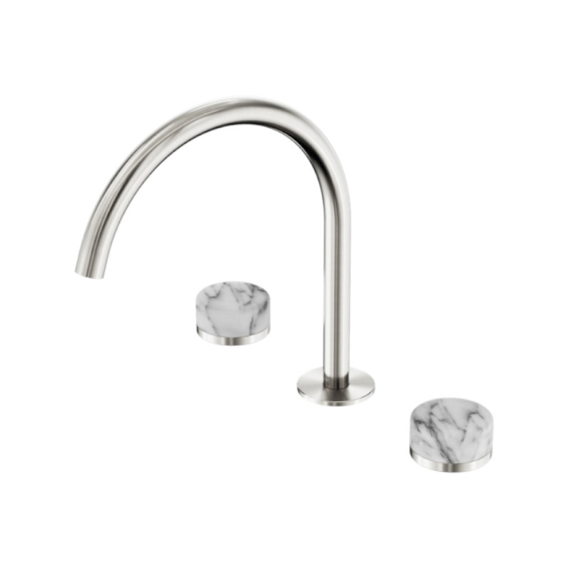 Nero Serenity Bath/Kitchen Set Arc Spout Arabescato Corchia Handle BN