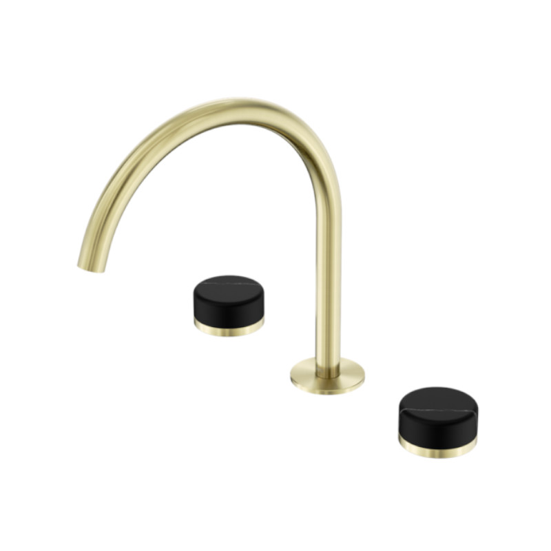 Nero Serenity Bath/Kitchen Set Arc Spout Marquina Black Handle BG
