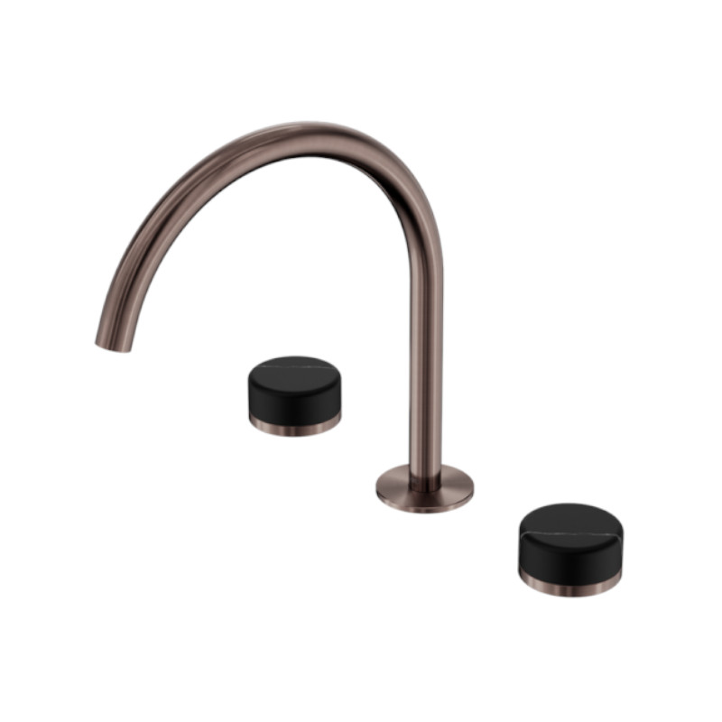 Nero Serenity Bath/Kitchen Set Arc Spout Marquina Black Handle BZ