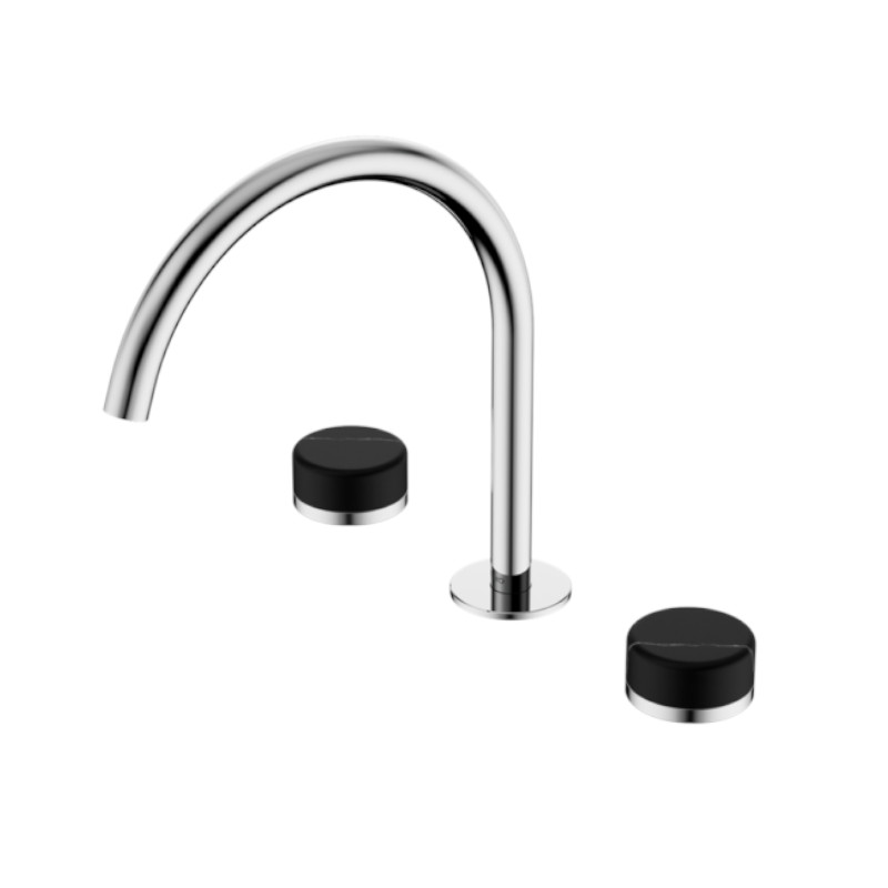 Nero Serenity Bath/Kitchen Set Arc Spout Marquina Black Handle CH