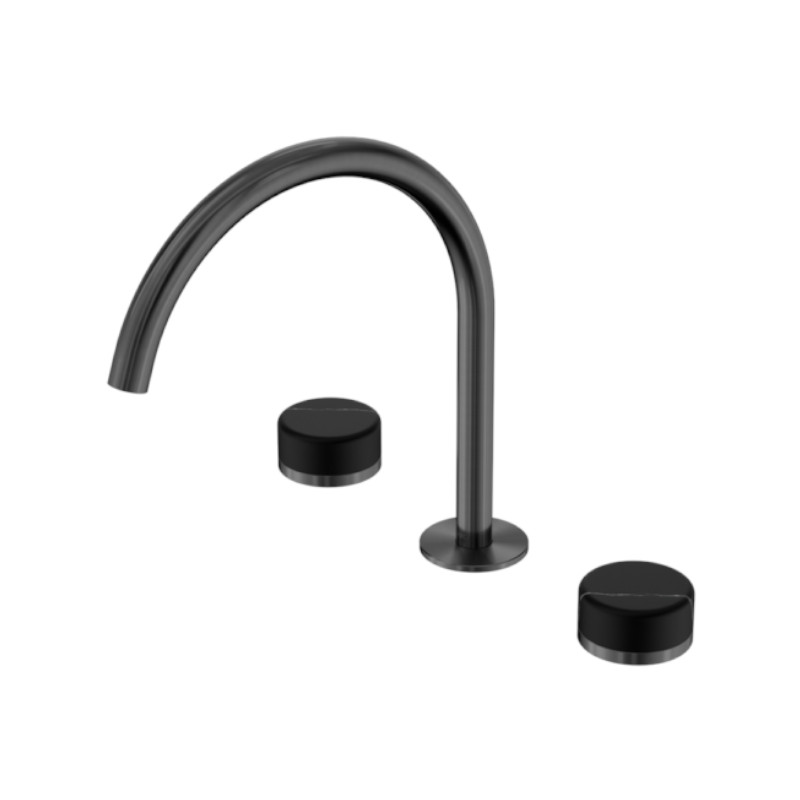 Nero Serenity Bath/Kitchen Set Arc Spout Marquina Black Handle GM