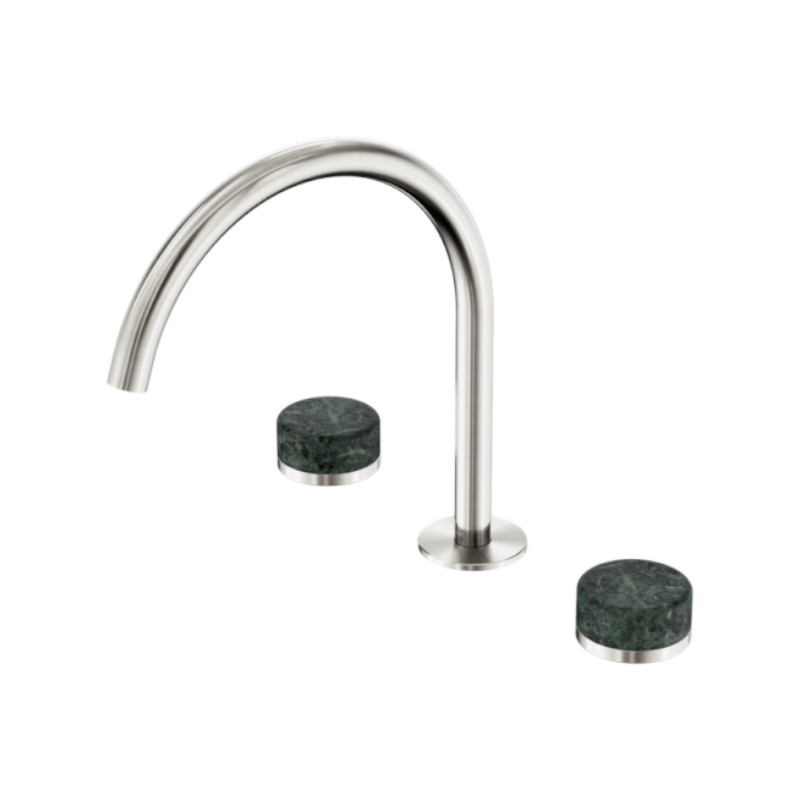 Nero Serenity Bath/Kitchen Set Arc Spout Verde Alpi Handle BN