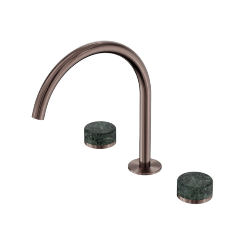 Nero Serenity Bath/Kitchen Set Arc Spout Verde Alpi Handle BZ
