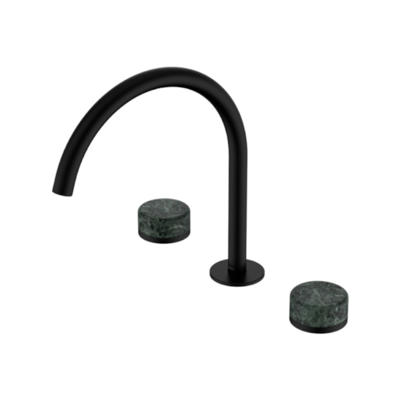 Nero Serenity Bath/Kitchen Set Arc Spout Verde Alpi Handle MB