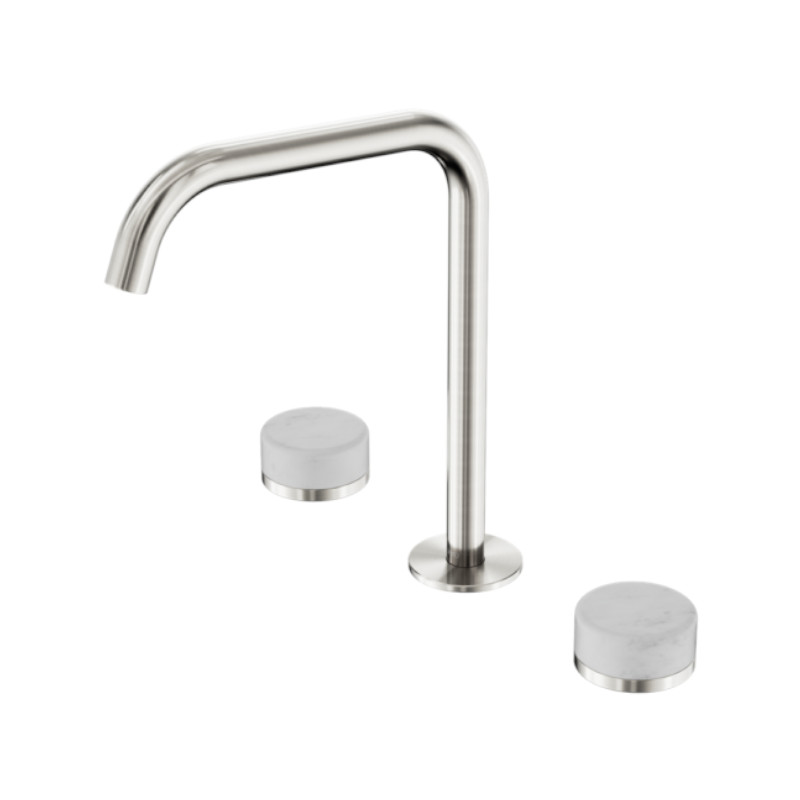 Nero Serenity Bath/Kitchen Set Edge Spout Carrara Handle BN