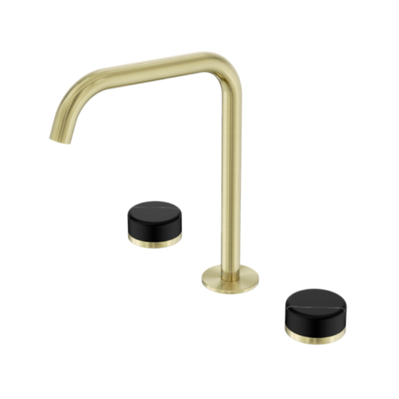 Nero Serenity Bath/Kitchen Set Edge Spout Marquina Black Handle BG
