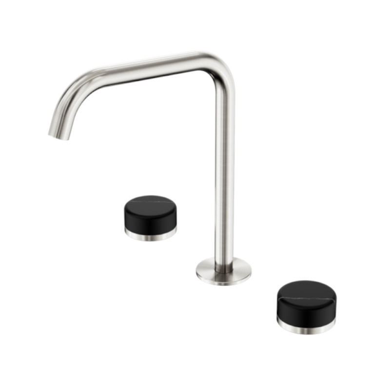 Nero Serenity Bath/Kitchen Set Edge Spout Marquina Black Handle BN