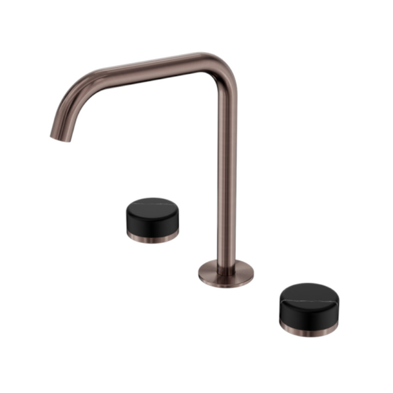 Nero Serenity Bath/Kitchen Set Edge Spout Marquina Black Handle BZ