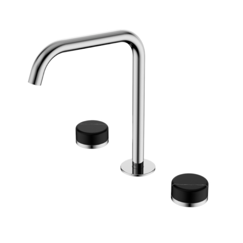 Nero Serenity Bath/Kitchen Set Edge Spout Marquina Black Handle CH