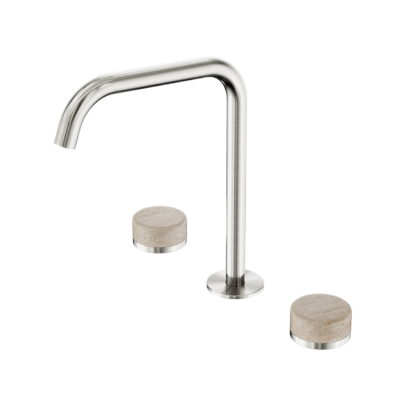Nero Serenity Bath/Kitchen Set Edge Spout Rome Travertine Handle BN