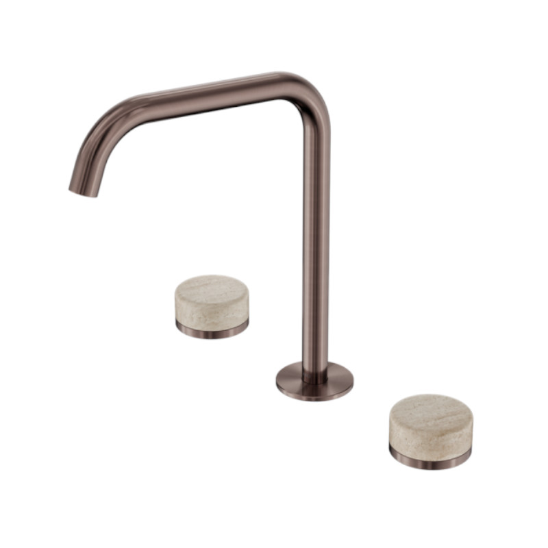 Nero Serenity Bath/Kitchen Set Edge Spout Rome Travertine Handle BZ