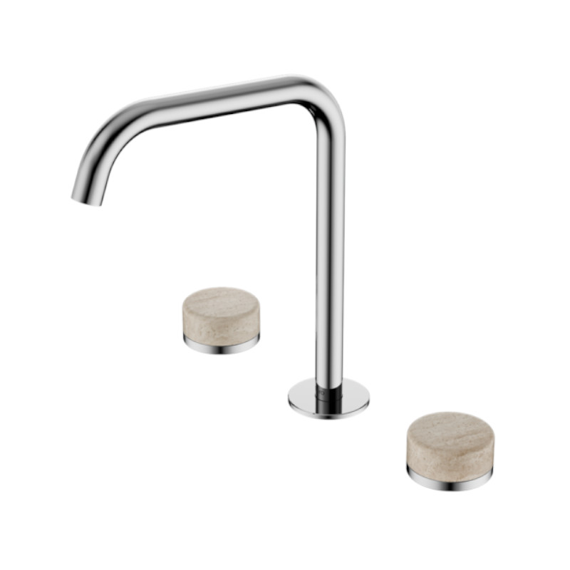 Nero Serenity Bath/Kitchen Set Edge Spout Rome Travertine Handle CH