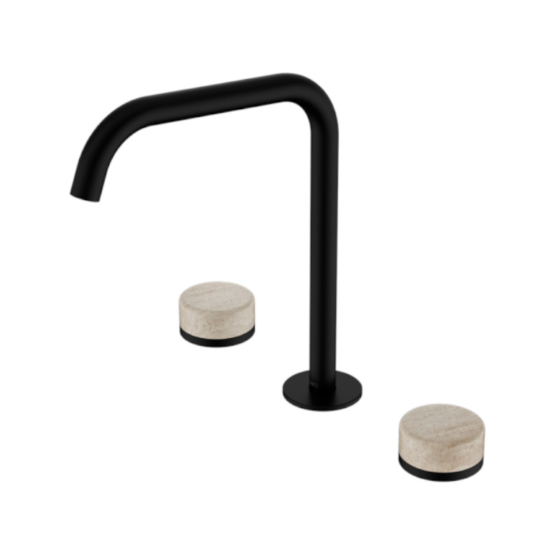 Nero Serenity Bath/Kitchen Set Edge Spout Rome Travertine Handle MB