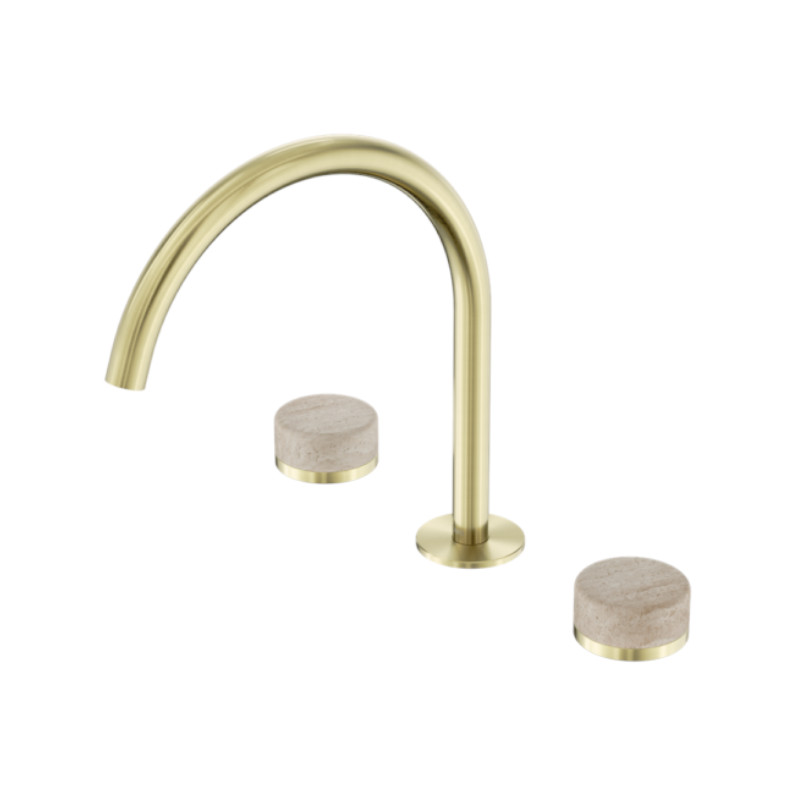Nero Serenity Bath/Kitchen Set Arc Spout Rome Travertine Handle BG