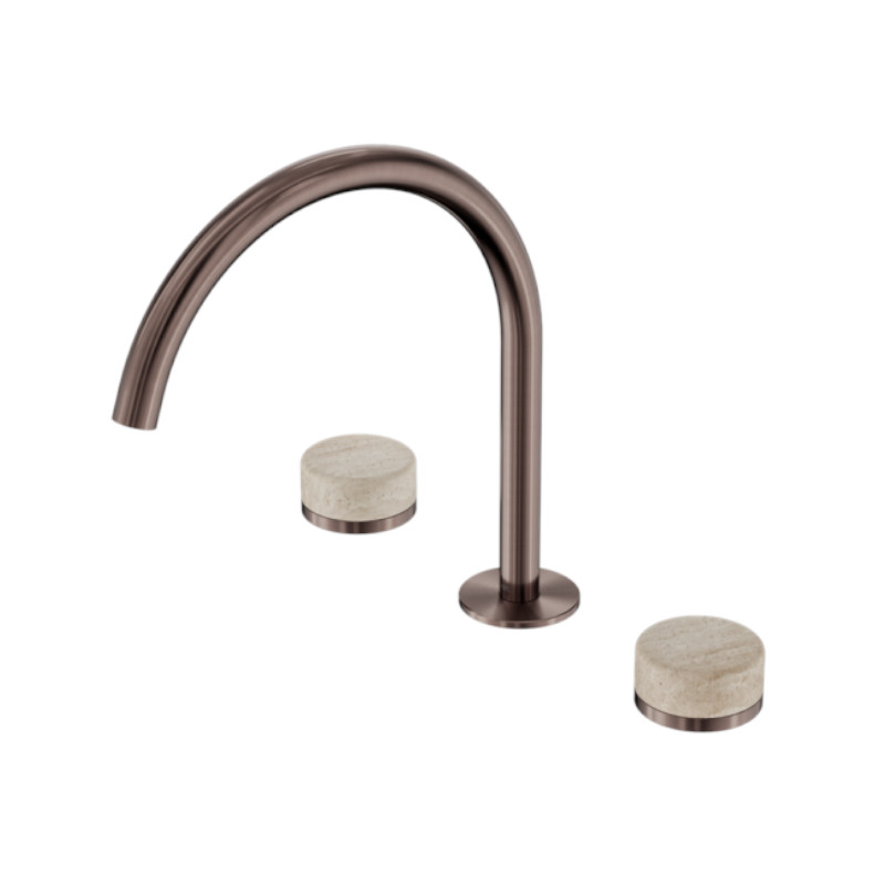 Nero Serenity Bath/Kitchen Set Arc Spout Rome Travertine Handle BZ