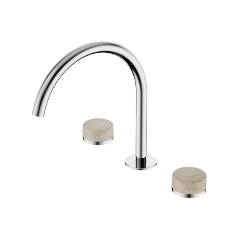 Nero Serenity Bath/Kitchen Set Arc Spout Rome Travertine Handle CH