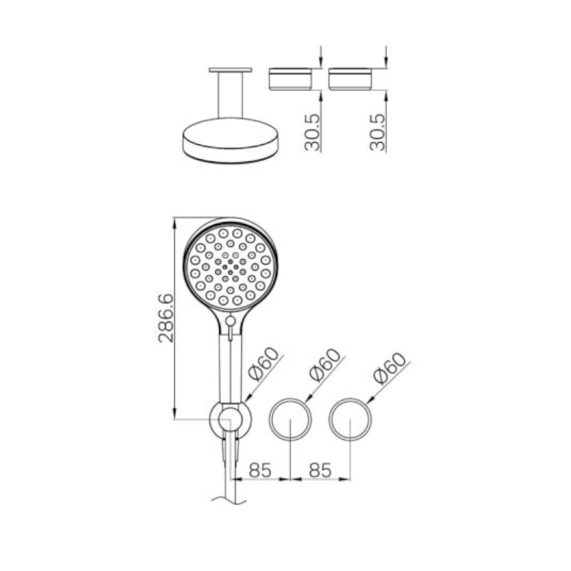 Nero Serenity Progressive Hand Shower System Marquina Black Handle Trim Kit Only