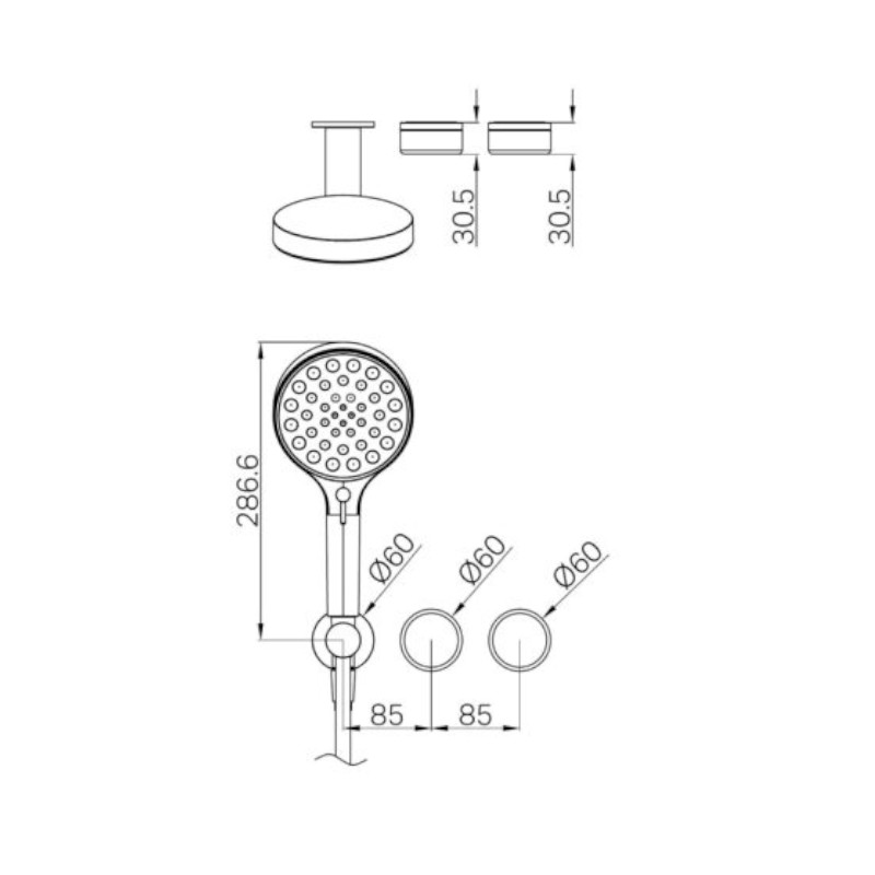 Nero Serenity Progressive Hand Shower System Rome Travertine Handle Trim Kit Only