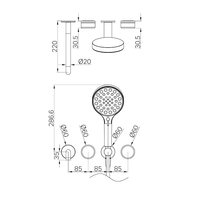 Nero Serenity Progressive Shower System Carrara Handle And Slim Shower Trim Kit Only specs