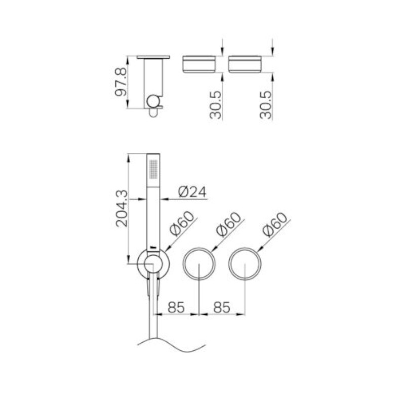 Nero Serenity Progressive Shower System Carrara Handle And Trim Kit Only