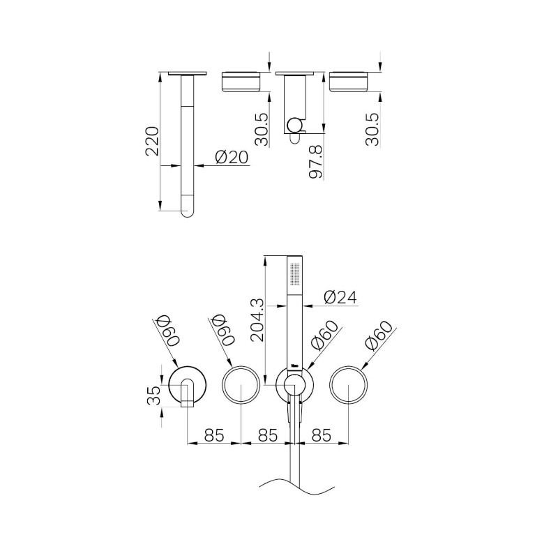Nero Serenity Progressive Shower System Spout Arabescato Corchia Handle And Slim Shower Trim Kit Only specs
