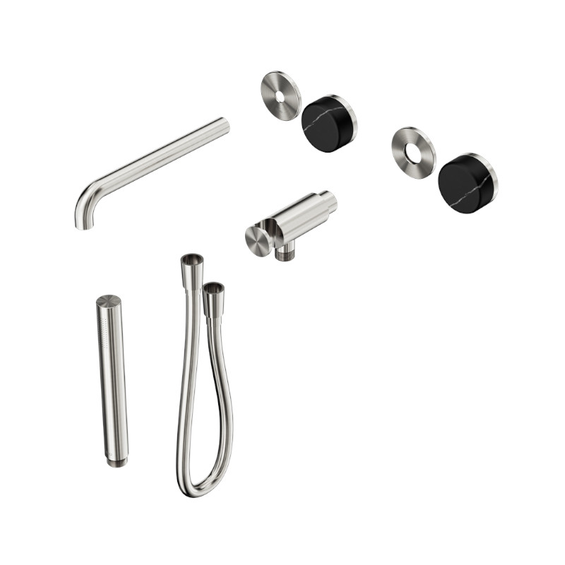 Nero Serenity Progressive Shower System Spout Marquina Black Handle And Slim Shower Trim Kit Only BN